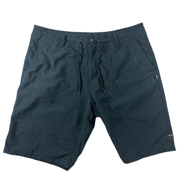 Oakley Transport Hybrid Shorts Mens 36 Black Y2K Stretch Performance Golf Tech - Picture 1 of 9